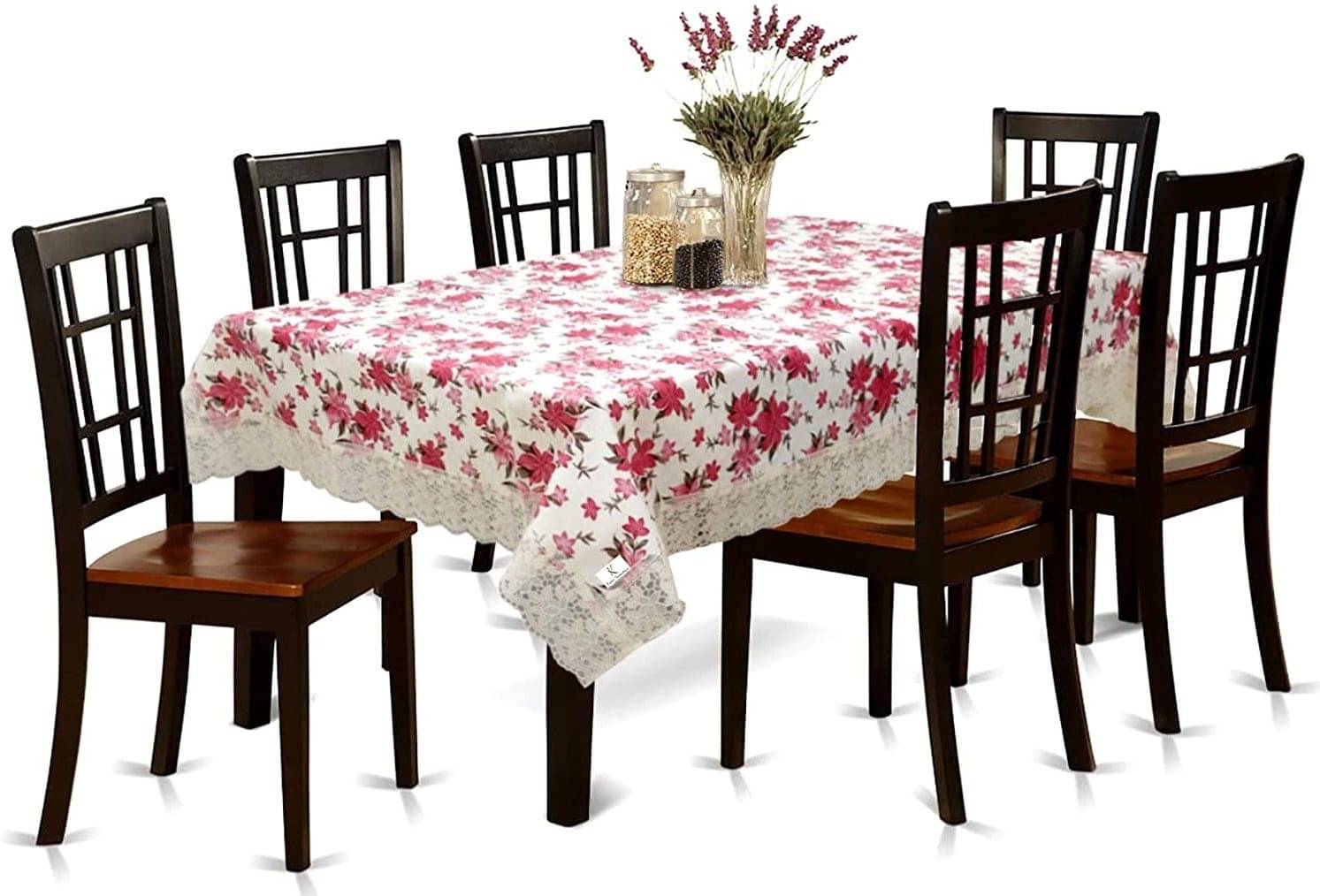     			DPA Collection Printed PVC 6 Seater Rectangle Table Cover ( 229 x 152 ) cm Pack of 1 Pink
