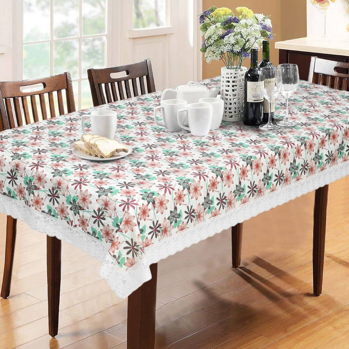DPA Collection Printed PVC 6 Seater Rectangle Table Cover ( 229 x 152 ) cm Pack of 1 Green DPA Collection Printed PVC 6 Seater Rectangle Table Cover ( 229 x 152 ) cm Pack of 1 Green