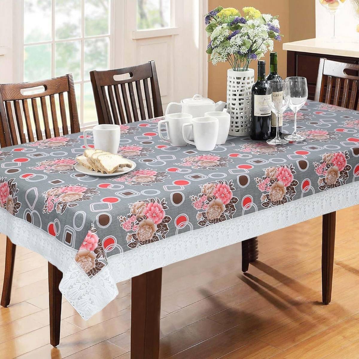     			DPA Collection Printed PVC 6 Seater Rectangle Table Cover ( 229 x 152 ) cm Pack of 1 Multi
