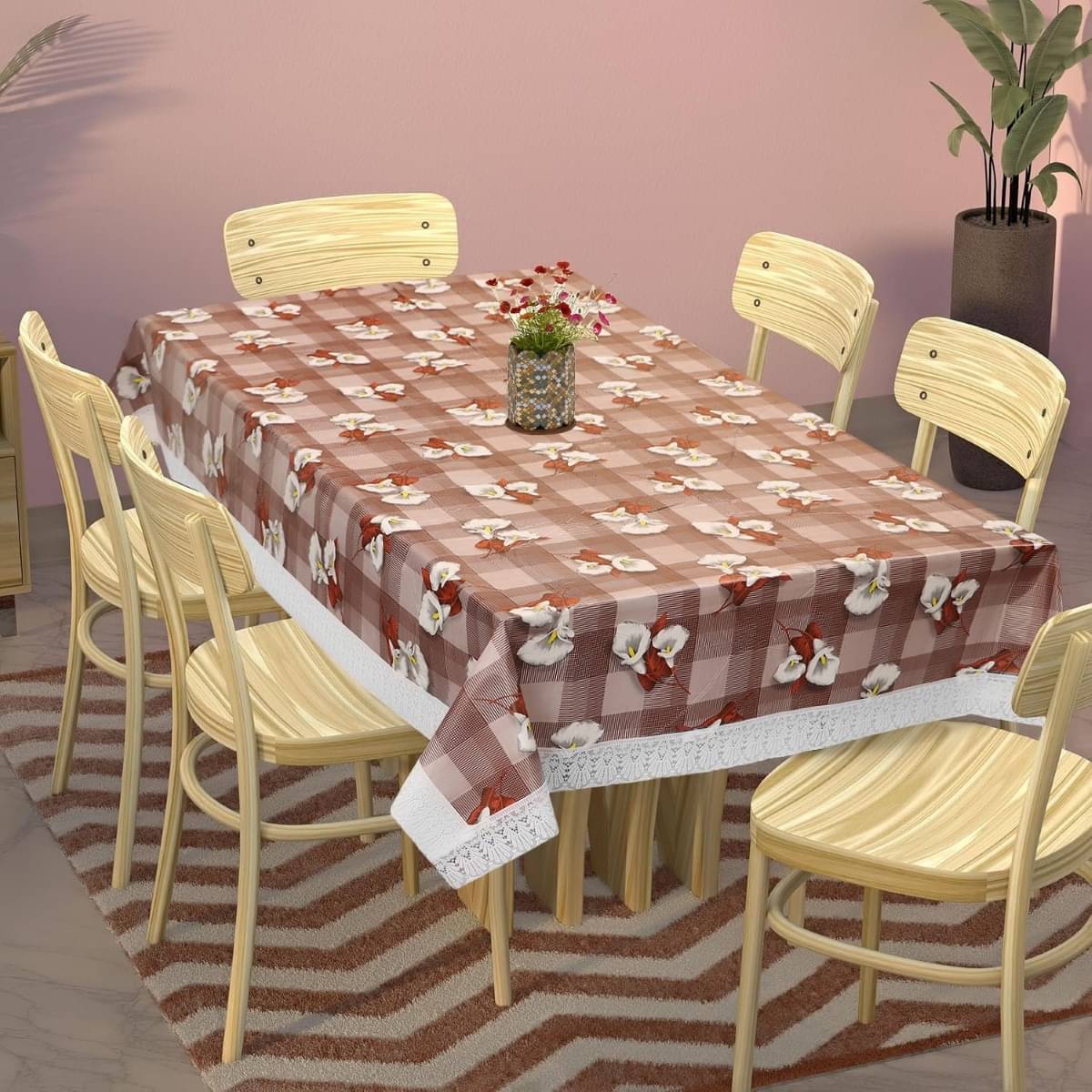 DPA Collection Printed PVC 6 Seater Rectangle Table Cover ( 229 x 152 ) cm Pack of 1 Brown DPA Collection Printed PVC 6 Seater Rectangle Table Cover ( 229 x 152 ) cm Pack of 1 Brown