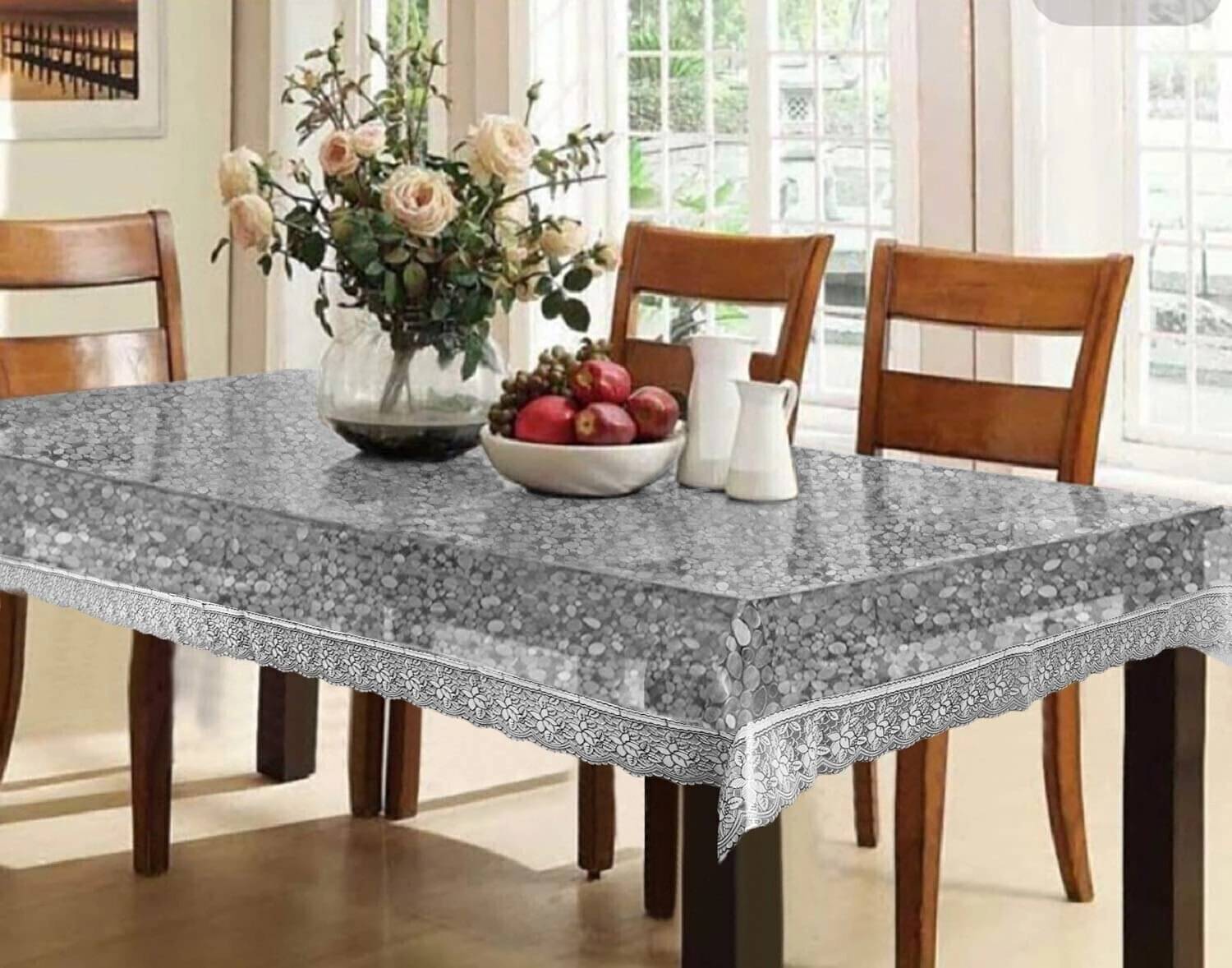 DPA Collection Printed PVC 8 Seater Rectangle Table Cover ( 102 x 152 ) cm Pack of 1 Silver DPA Collection Printed PVC 8 Seater Rectangle Table Cover ( 102 x 152 ) cm Pack of 1 Silver