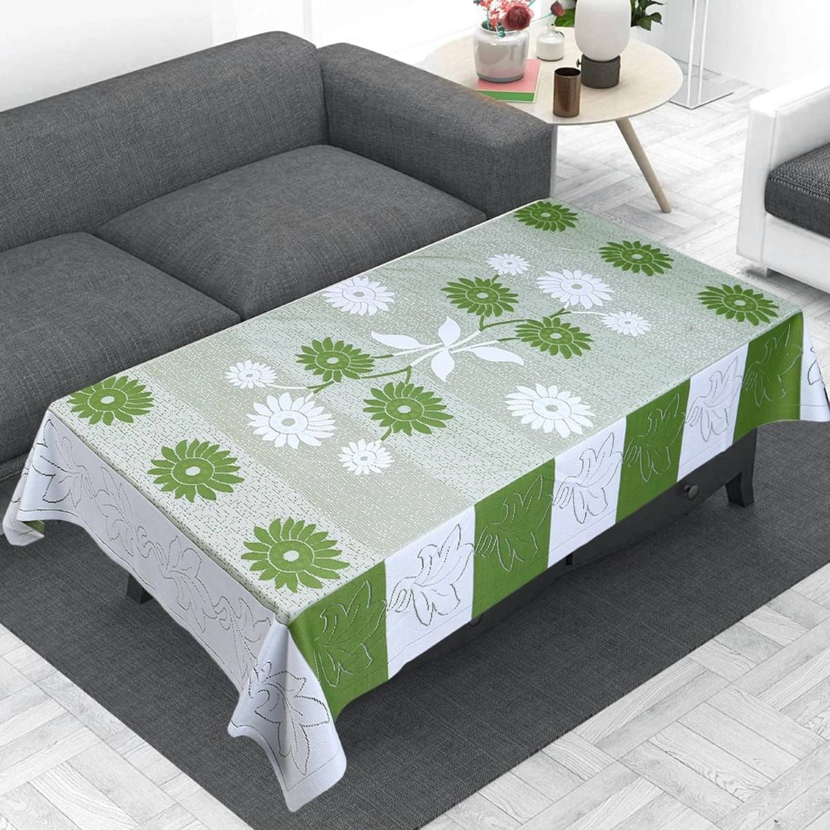     			DPA Collection Printed Polyester 4 Seater Rectangle Table Cover ( 122 x 122 ) cm Pack of 1 Green