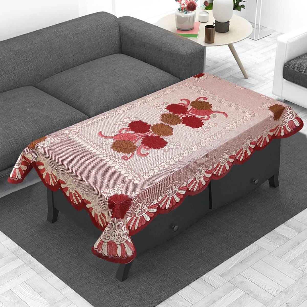 DPA Collection Printed Polyester 4 Seater Rectangle Table Cover ( 122 x 122 ) cm Pack of 1 Multi DPA Collection Printed Polyester 4 Seater Rectangle Table Cover ( 122 x 122 ) cm Pack of 1 Multi