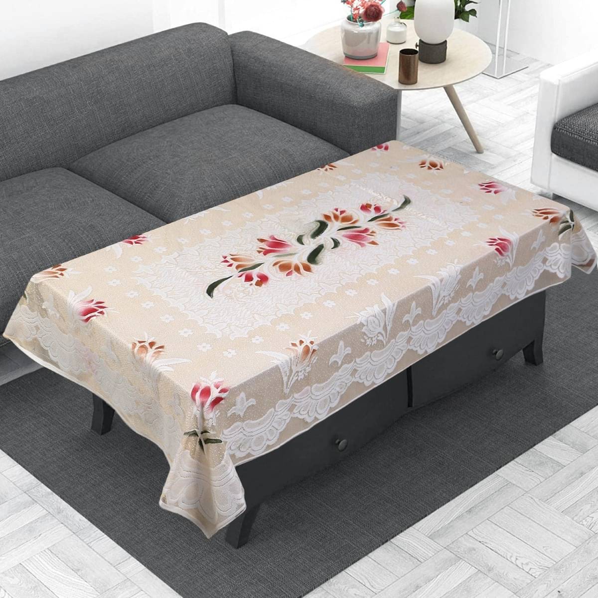 DPA Collection Printed Polyester 4 Seater Rectangle Table Cover ( 122 x 122 ) cm Pack of 1 Multi DPA Collection Printed Polyester 4 Seater Rectangle Table Cover ( 122 x 122 ) cm Pack of 1 Multi