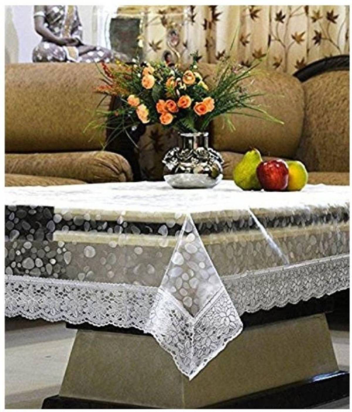     			DPA Collection Printed Polyester 6 Seater Rectangle Table Cover ( 229 x 152 ) cm Pack of 1 Silver