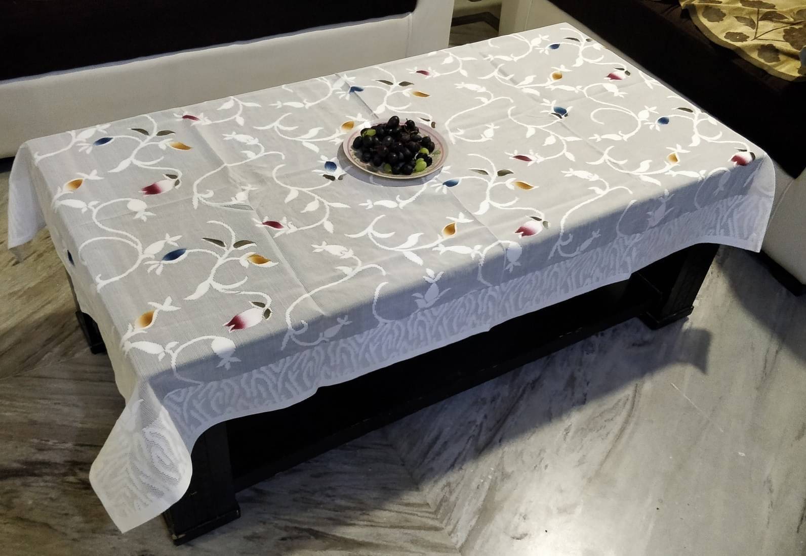 DPA Collection Self Design Cotton 4 Seater Rectangle Table Cover ( 152 x 101 ) cm Pack of 1 White DPA Collection Self Design Cotton 4 Seater Rectangle Table Cover ( 152 x 101 ) cm Pack of 1 White