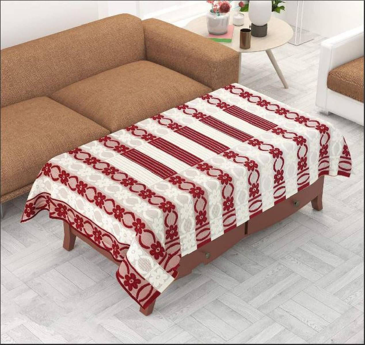 DPA Collection Self Design Cotton 4 Seater Rectangle Table Cover ( 152 x 102 ) cm Pack of 1 Multi DPA Collection Self Design Cotton 4 Seater Rectangle Table Cover ( 152 x 102 ) cm Pack of 1 Multi