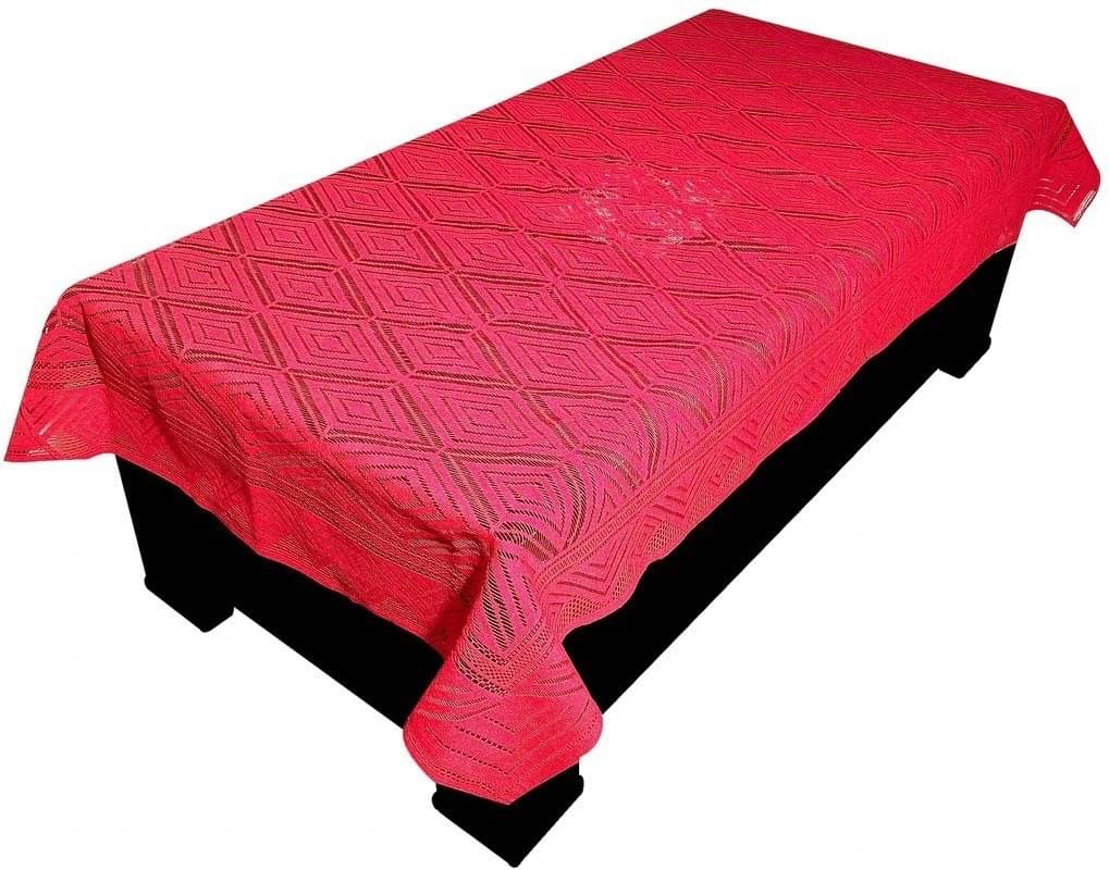 DPA Collection Self Design Cotton 4 Seater Rectangle Table Cover ( 152 x 102 ) cm Pack of 1 Red DPA Collection Self Design Cotton 4 Seater Rectangle Table Cover ( 152 x 102 ) cm Pack of 1 Red