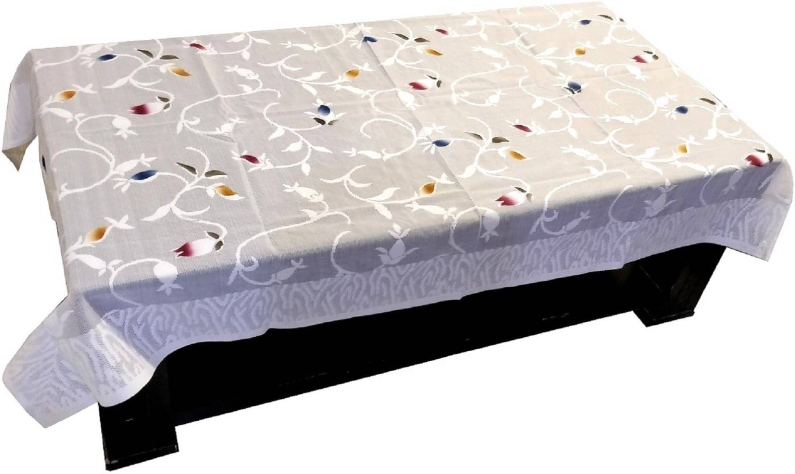     			DPA Collection Self Design Cotton 4 Seater Rectangle Table Cover ( 152 x 102 ) cm Pack of 1 White