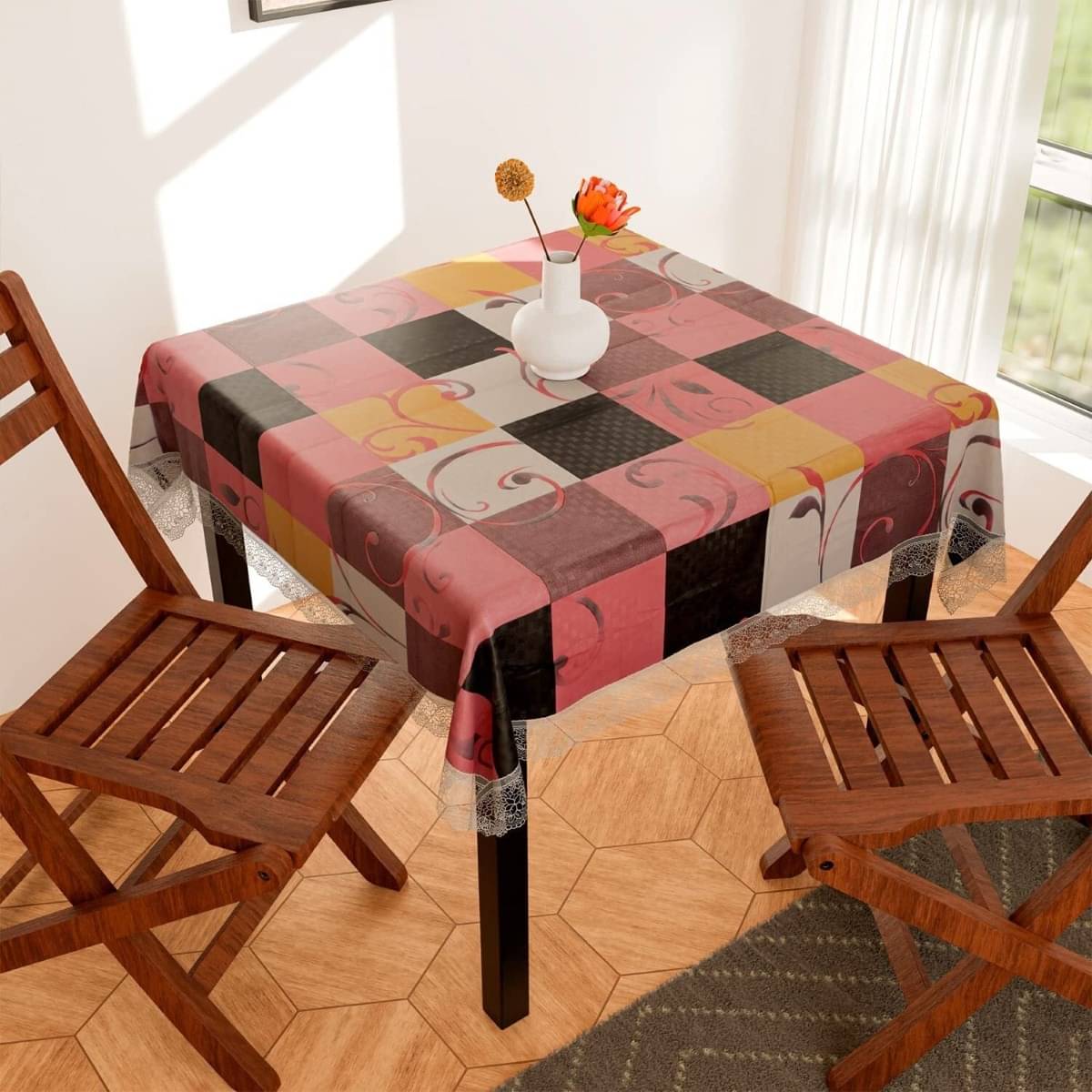 DPA Collection Self Design PVC 4 Seater Rectangle Table Cover ( 122 x 122 ) cm Pack of 1 Multi DPA Collection Self Design PVC 4 Seater Rectangle Table Cover ( 122 x 122 ) cm Pack of 1 Multi