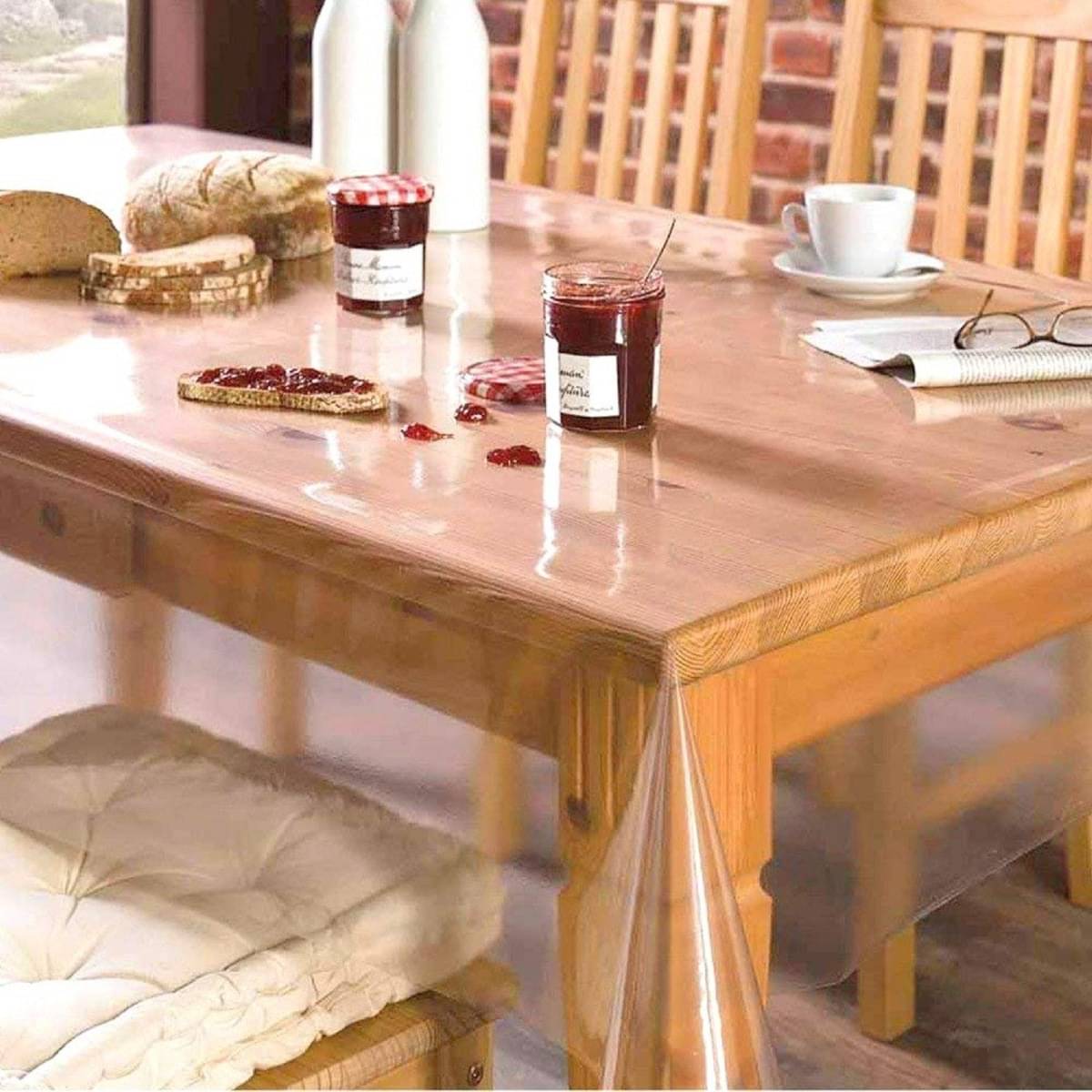 DPA Collection Self Design PVC 6 Seater Rectangle Table Cover ( 229 x 152 ) cm Pack of 1 White DPA Collection Self Design PVC 6 Seater Rectangle Table Cover ( 229 x 152 ) cm Pack of 1 White
