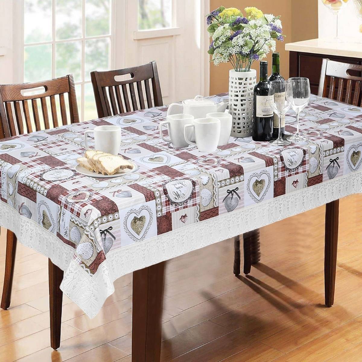 DPA Collection Self Design PVC 6 Seater Rectangle Table Cover ( 229 x 152 ) cm Pack of 1 Multi DPA Collection Self Design PVC 6 Seater Rectangle Table Cover ( 229 x 152 ) cm Pack of 1 Multi