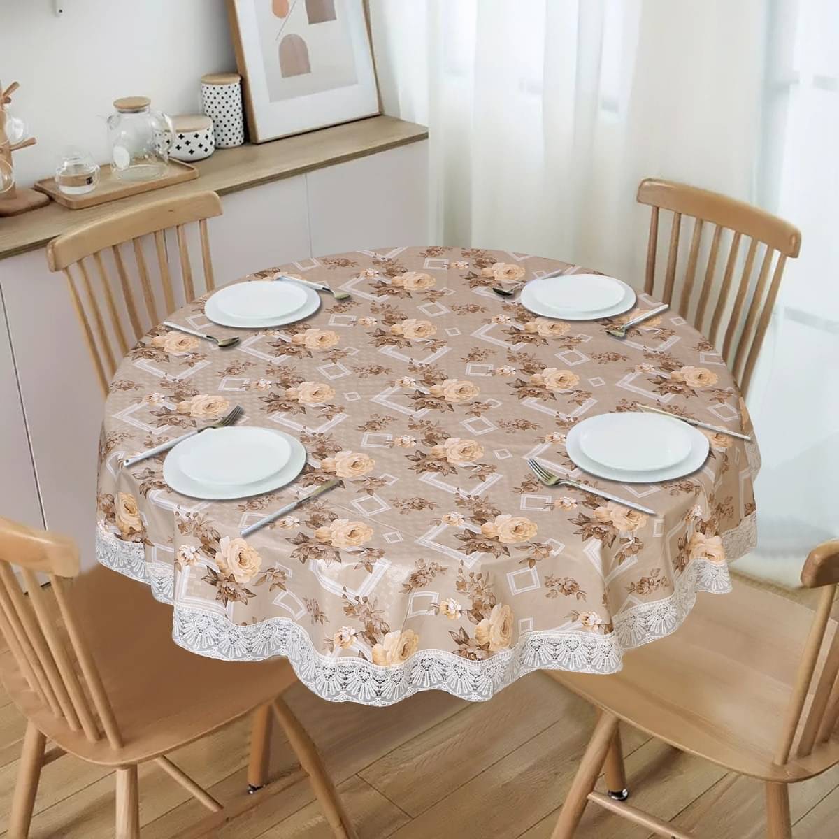 DPA Collection Self Design PVC 4 Seater Round Table Cover ( 152 x 152 ) cm Pack of 1 Multi DPA Collection Self Design PVC 4 Seater Round Table Cover ( 152 x 152 ) cm Pack of 1 Multi