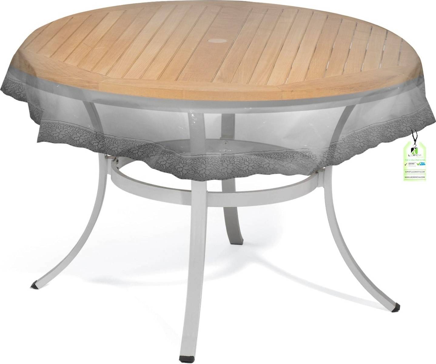 DPA Collection Self Design PVC 4 Seater Rectangle Table Cover ( 183 x 183 ) cm Pack of 1 Silver DPA Collection Self Design PVC 4 Seater Rectangle Table Cover ( 183 x 183 ) cm Pack of 1 Silver