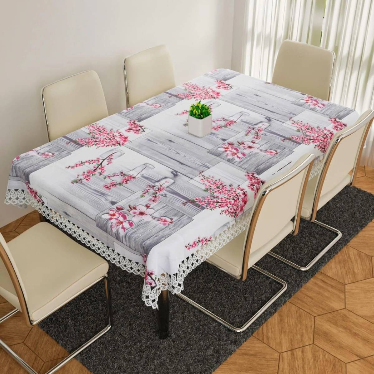 DPA Collection Self Design PVC 6 Seater Rectangle Table Cover ( 229 x 152 ) cm Pack of 1 Gray DPA Collection Self Design PVC 6 Seater Rectangle Table Cover ( 229 x 152 ) cm Pack of 1 Gray