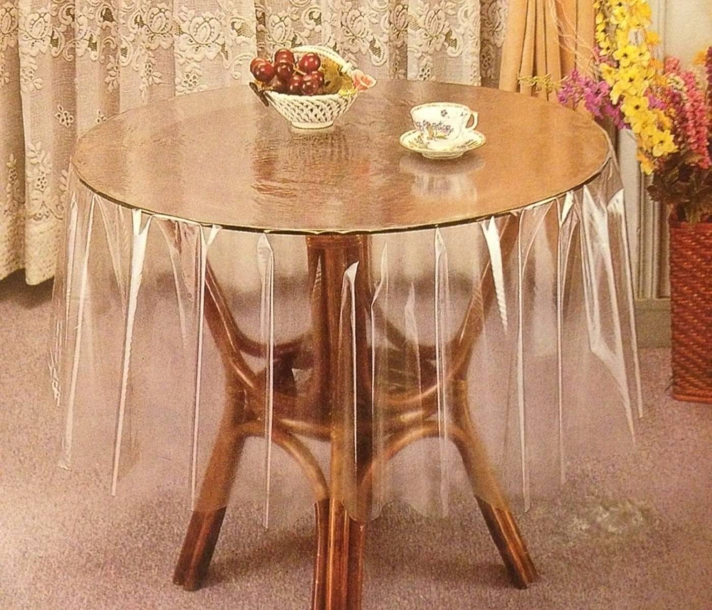 DPA Collection Self Design PVC 4 Seater Round Table Cover ( 152 x 152 ) cm Pack of 1 White DPA Collection Self Design PVC 4 Seater Round Table Cover ( 152 x 152 ) cm Pack of 1 White