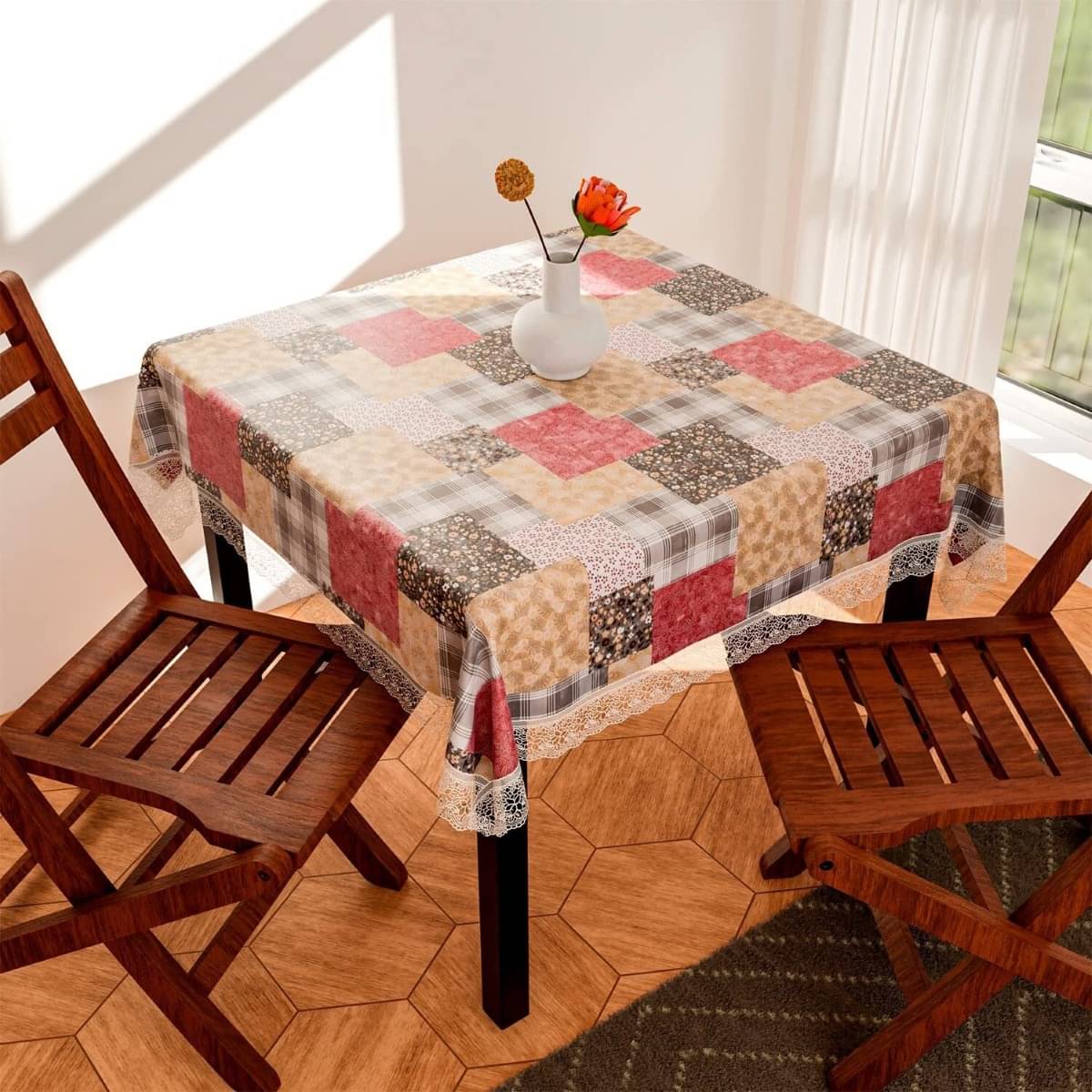 DPA Collection Self Design PVC 4 Seater Rectangle Table Cover ( 122 x 122 ) cm Pack of 1 Beige DPA Collection Self Design PVC 4 Seater Rectangle Table Cover ( 122 x 122 ) cm Pack of 1 Beige