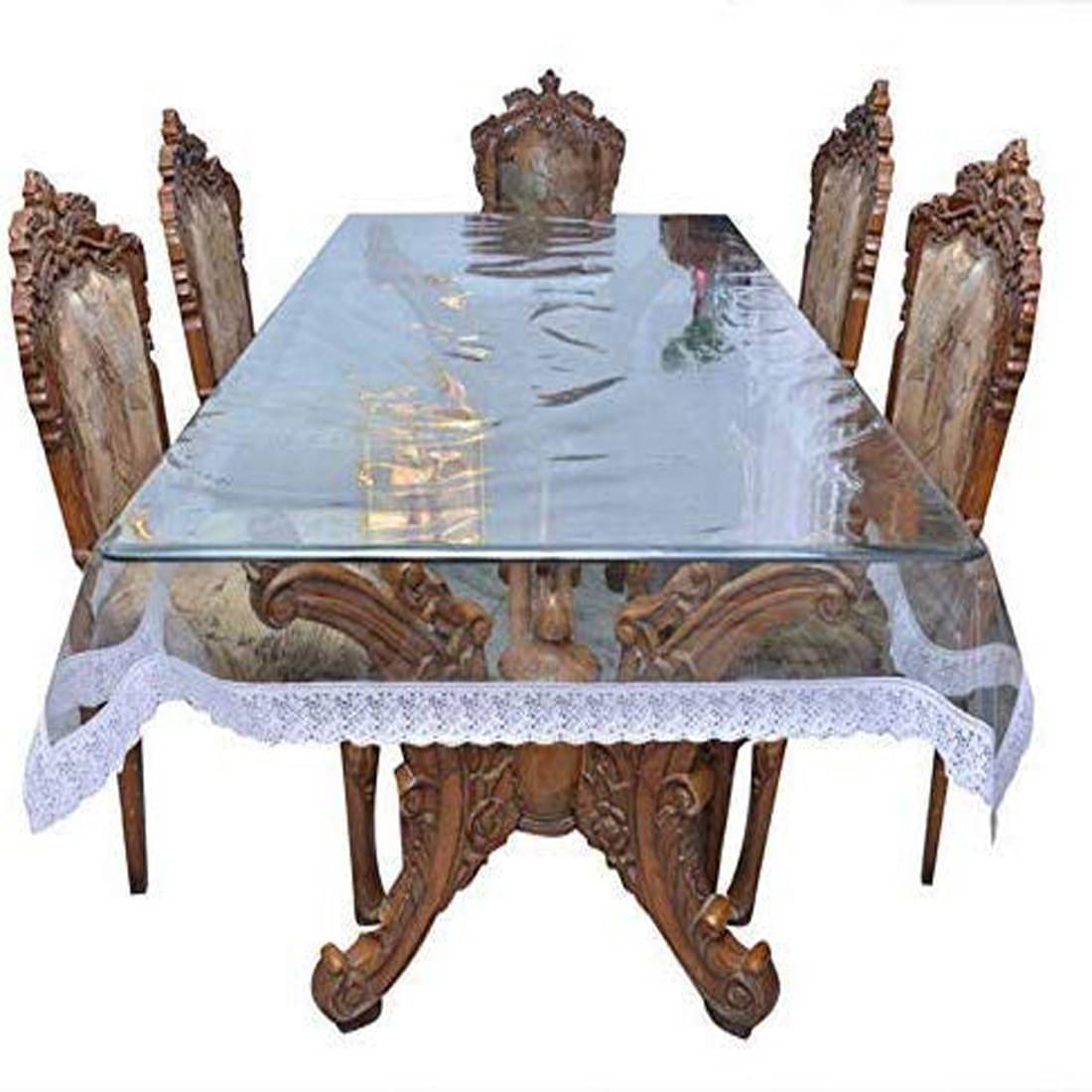 DPA Collection Self Design Plastic 6 Seater Rectangle Table Cover ( 229 x 152 ) cm Pack of 1 Silver DPA Collection Self Design Plastic 6 Seater Rectangle Table Cover ( 229 x 152 ) cm Pack of 1 Silver