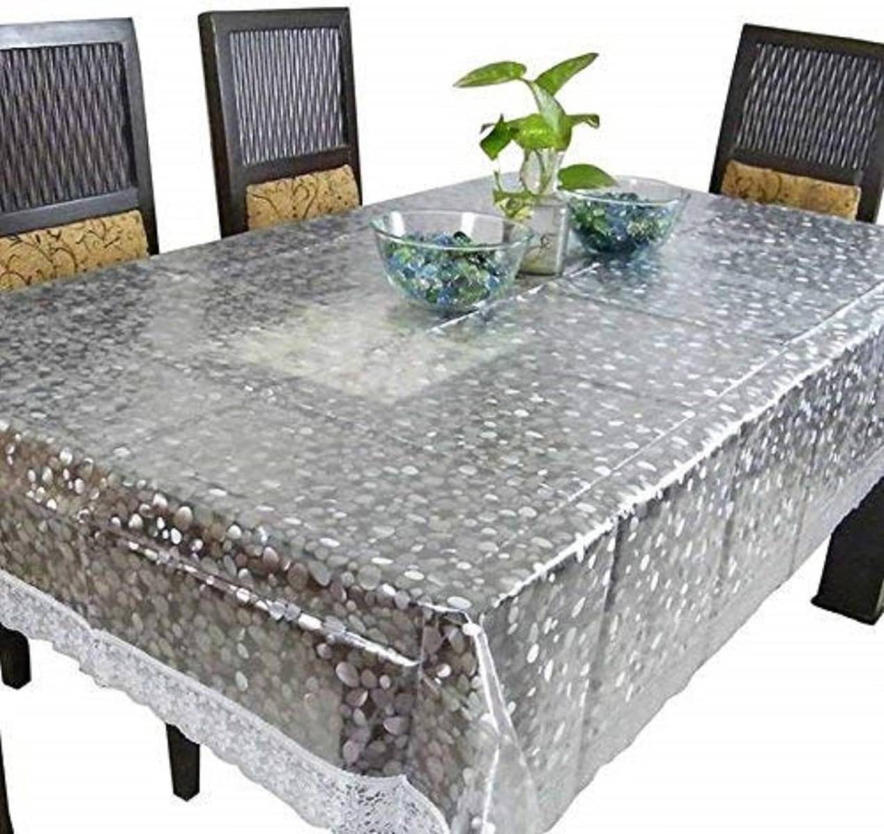DPA Collection Self Design Plastic 6 Seater Rectangle Table Cover ( 229 x 152 ) cm Pack of 1 Silver DPA Collection Self Design Plastic 6 Seater Rectangle Table Cover ( 229 x 152 ) cm Pack of 1 Silver
