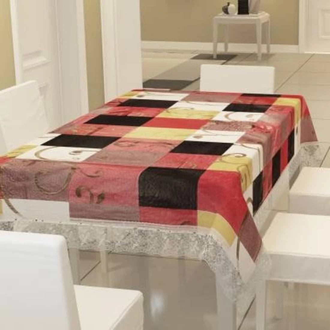 DPA Collection Self Design Plastic 6 Seater Rectangle Table Cover ( 229 x 152 ) cm Pack of 1 Multi DPA Collection Self Design Plastic 6 Seater Rectangle Table Cover ( 229 x 152 ) cm Pack of 1 Multi
