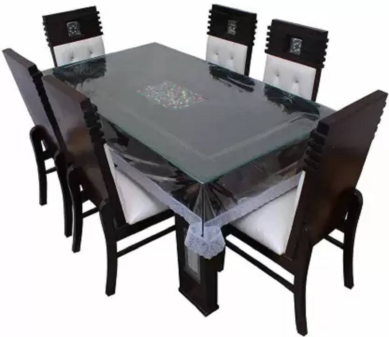 DPA Collection Self Design Plastic 6 Seater Rectangle Table Cover ( 229 x 152 ) cm Pack of 1 Silver DPA Collection Self Design Plastic 6 Seater Rectangle Table Cover ( 229 x 152 ) cm Pack of 1 Silver