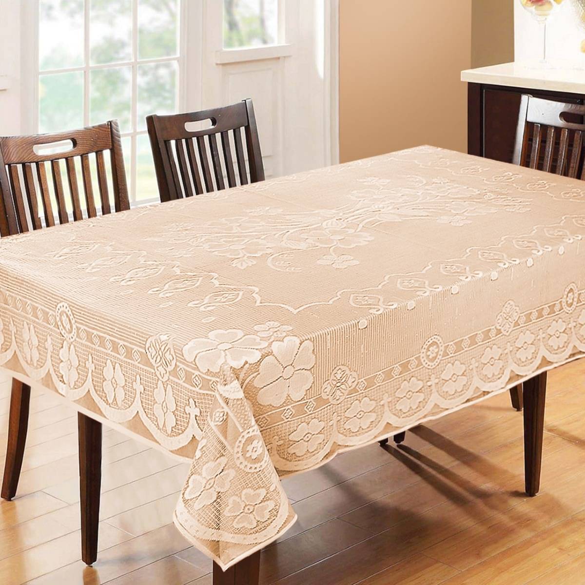 DPA Collection Solid Cotton 6 Seater Rectangle Table Cover ( 229 x 152 ) cm Pack of 1 Gold DPA Collection Solid Cotton 6 Seater Rectangle Table Cover ( 229 x 152 ) cm Pack of 1 Gold