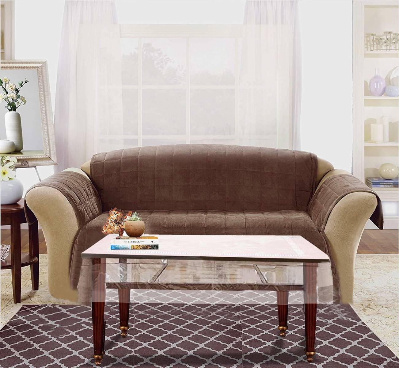     			DPA Collection Solid PVC 4 Seater Rectangle Table Cover ( 122 x 122 ) cm Pack of 1 White