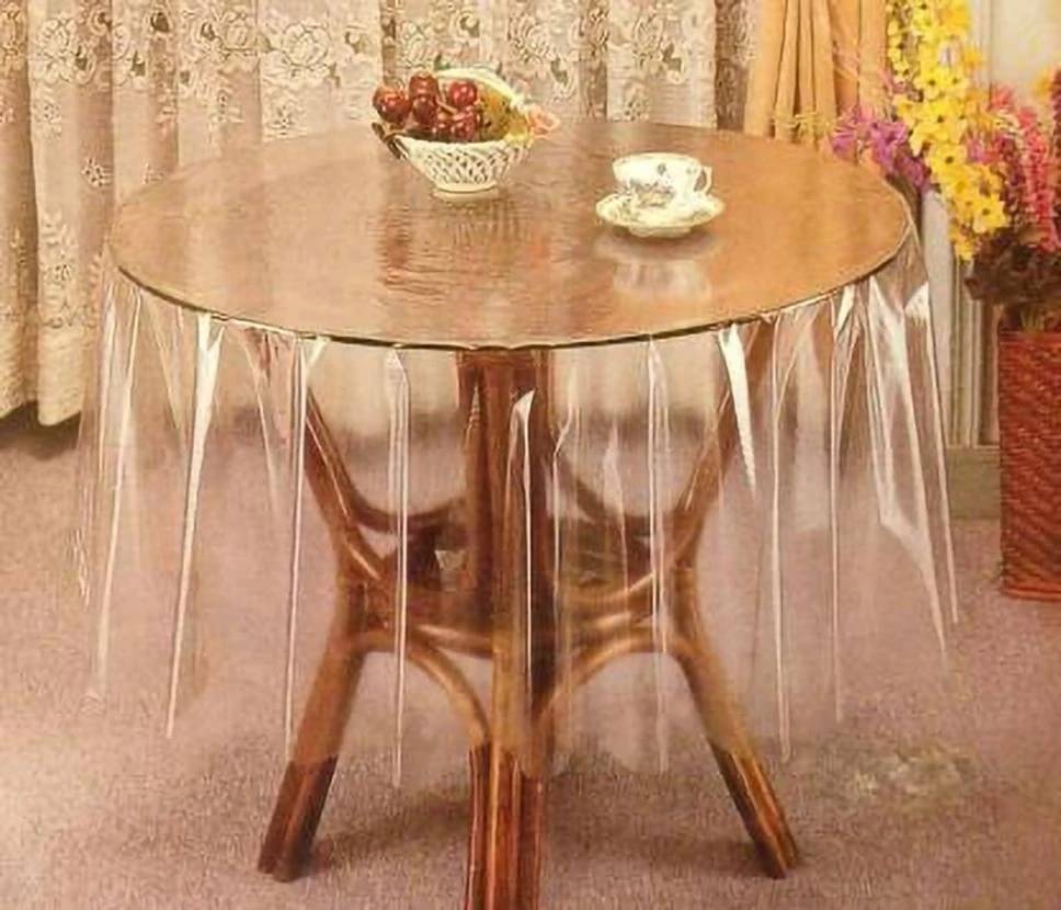     			DPA Collection Solid PVC 4 Seater Round Table Cover ( 152 x 102 ) cm Pack of 1 White