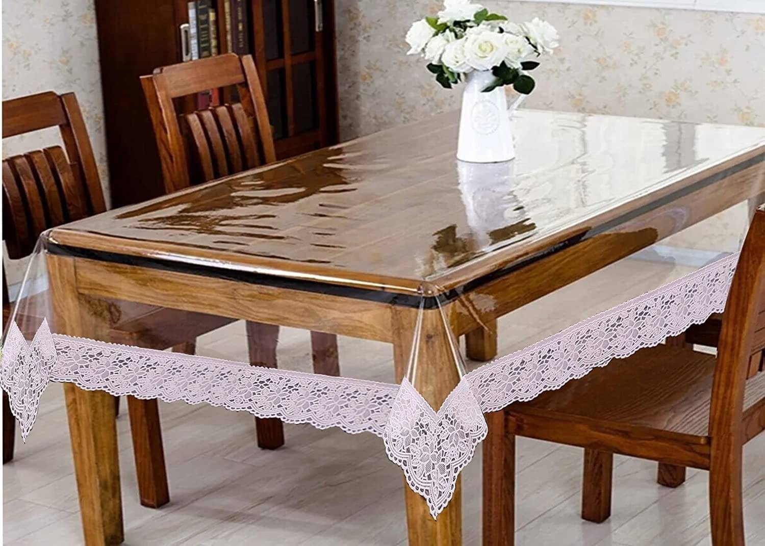     			DPA Collection Solid PVC 6 Seater Rectangle Table Cover ( 228 x 152 ) cm Pack of 1 Silver