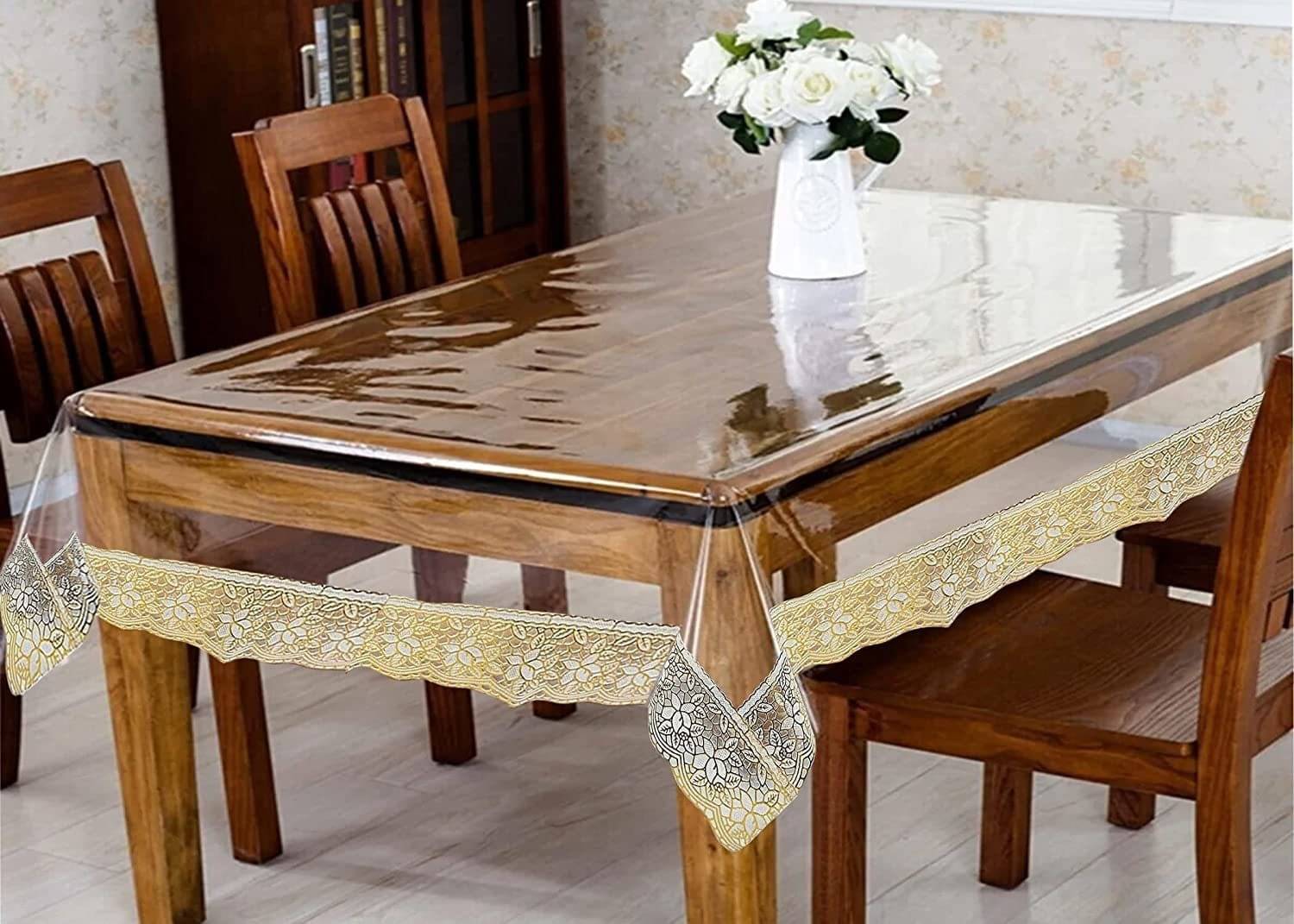 DPA Collection Solid PVC 6 Seater Rectangle Table Cover ( 228 x 152 ) cm Pack of 1 Gold DPA Collection Solid PVC 6 Seater Rectangle Table Cover ( 228 x 152 ) cm Pack of 1 Gold