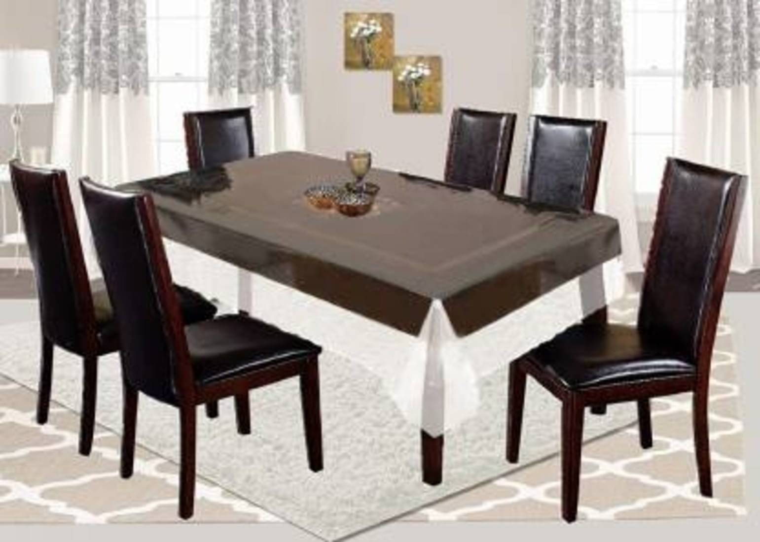     			DPA Collection Solid PVC 6 Seater Rectangle Table Cover ( 229 x 152 ) cm Pack of 1 White