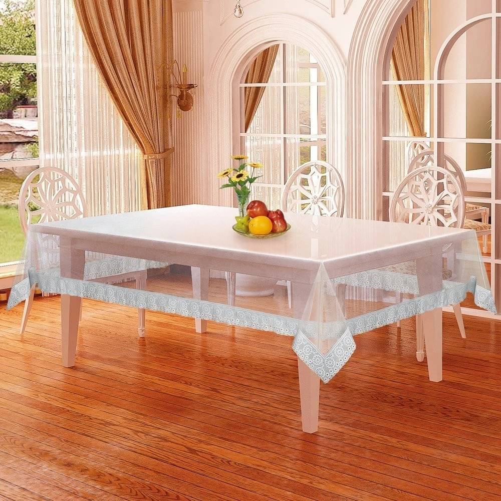     			DPA Collection Solid PVC 6 Seater Rectangle Table Cover ( 229 x 152 ) cm Pack of 1 Silver