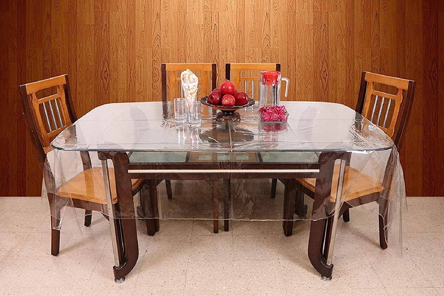     			DPA Collection Solid PVC 6 Seater Rectangle Table Cover ( 229 x 152 ) cm Pack of 1 White