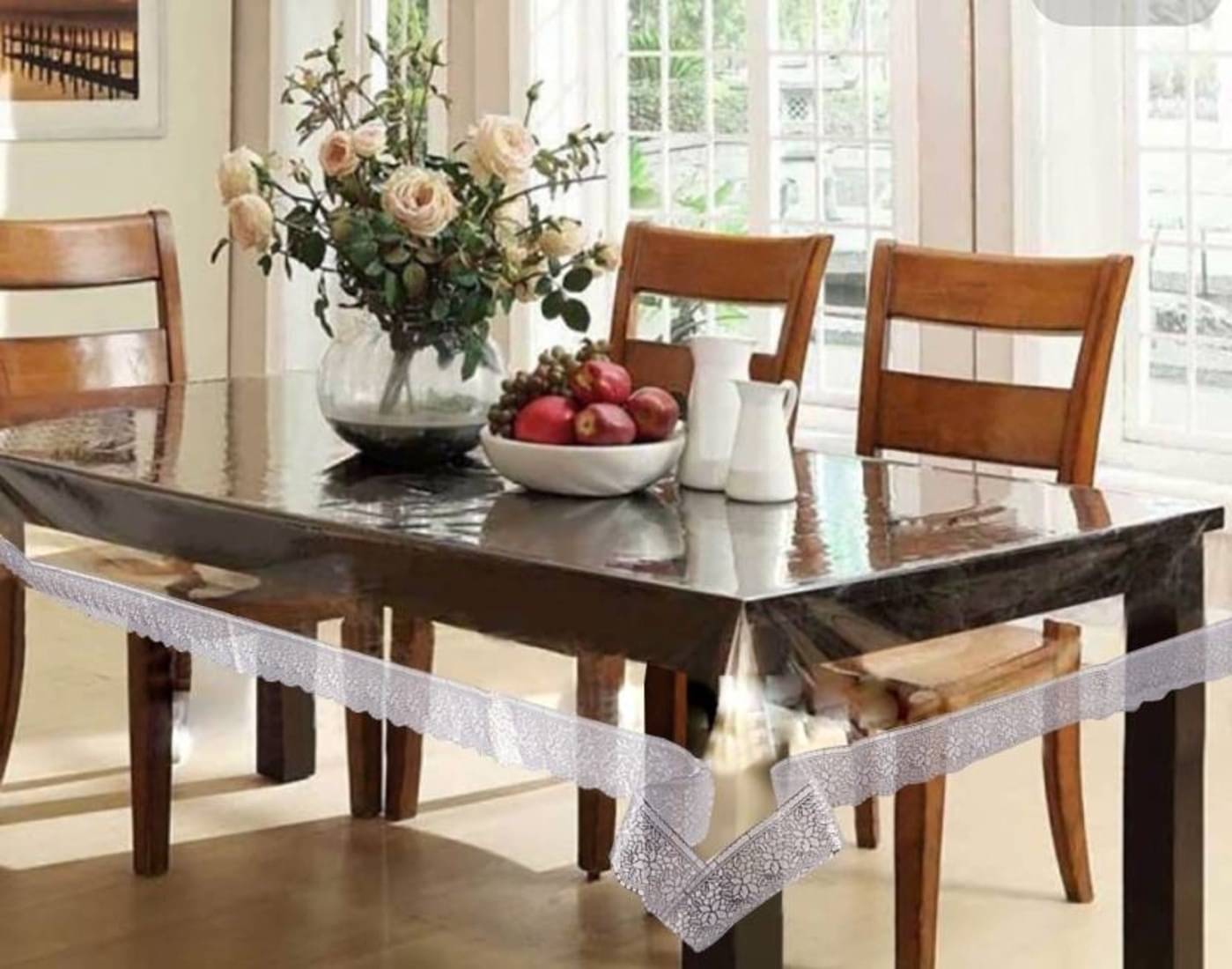 DPA Collection Solid PVC 6 Seater Rectangle Table Cover ( 229 x 152 ) cm Pack of 1 Silver DPA Collection Solid PVC 6 Seater Rectangle Table Cover ( 229 x 152 ) cm Pack of 1 Silver