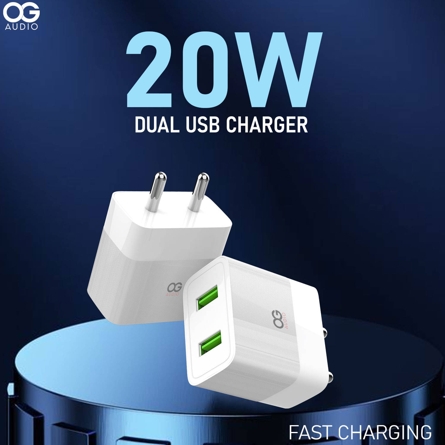 Dual Port Charger | Support Fast Charging | 20W Travel Adapter for All iOS and Android Devices with Micro USB Data Cable Dual Port Charger | Support Fast Charging | 20W Travel Adapter for All iOS and Android Devices with Micro USB Data Cable