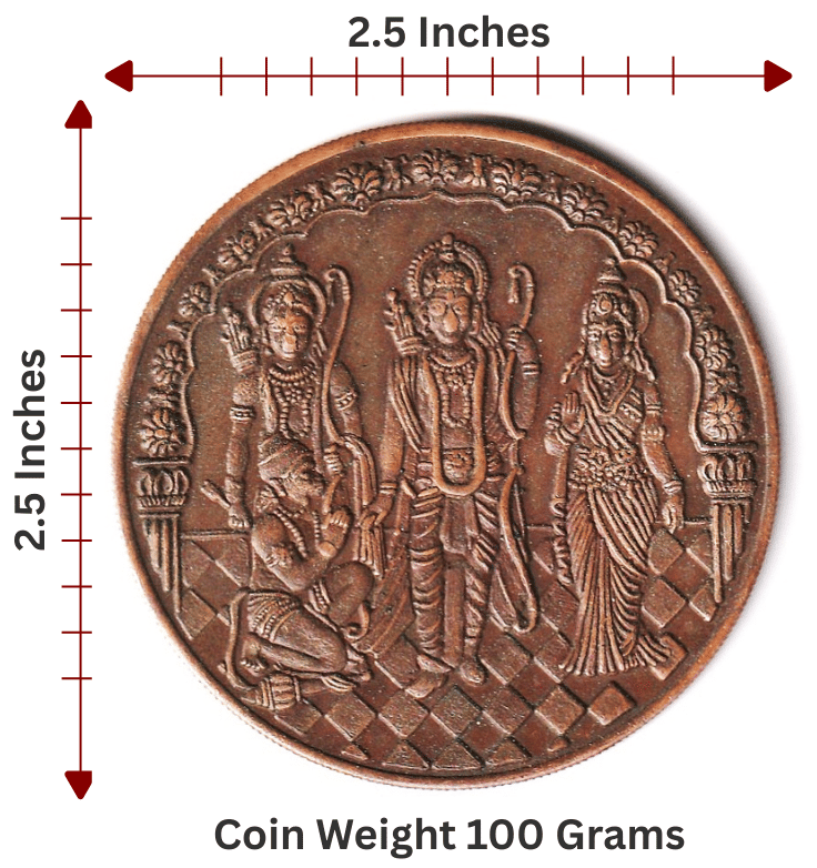     			Extremely Rare Big UKL 1 Anna 1818 Ram, Sita, Laxman & Hanuman - India old Coin Collection