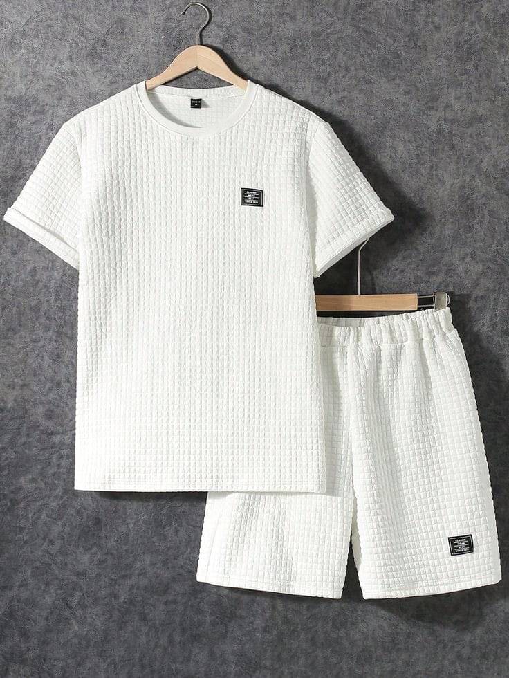 FABOZA Pack of 1 Boys Cotton Blend T-Shirt & Capris Set ( White ) FABOZA Pack of 1 Boys Cotton Blend T-Shirt & Capris Set ( White )