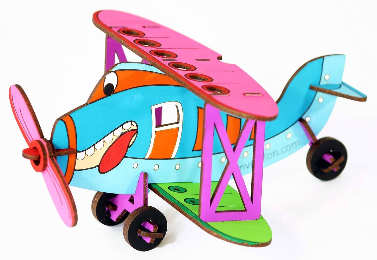     			Funvention Bi-Plane - 3D Coloring Model- DIY Desk Organizer Pen Stand - STEM Leanring 3D Puzzle Toy - Art, Coloring and Painting Kit for Kids - Birthday Return Gift,Party Pack for Kids
