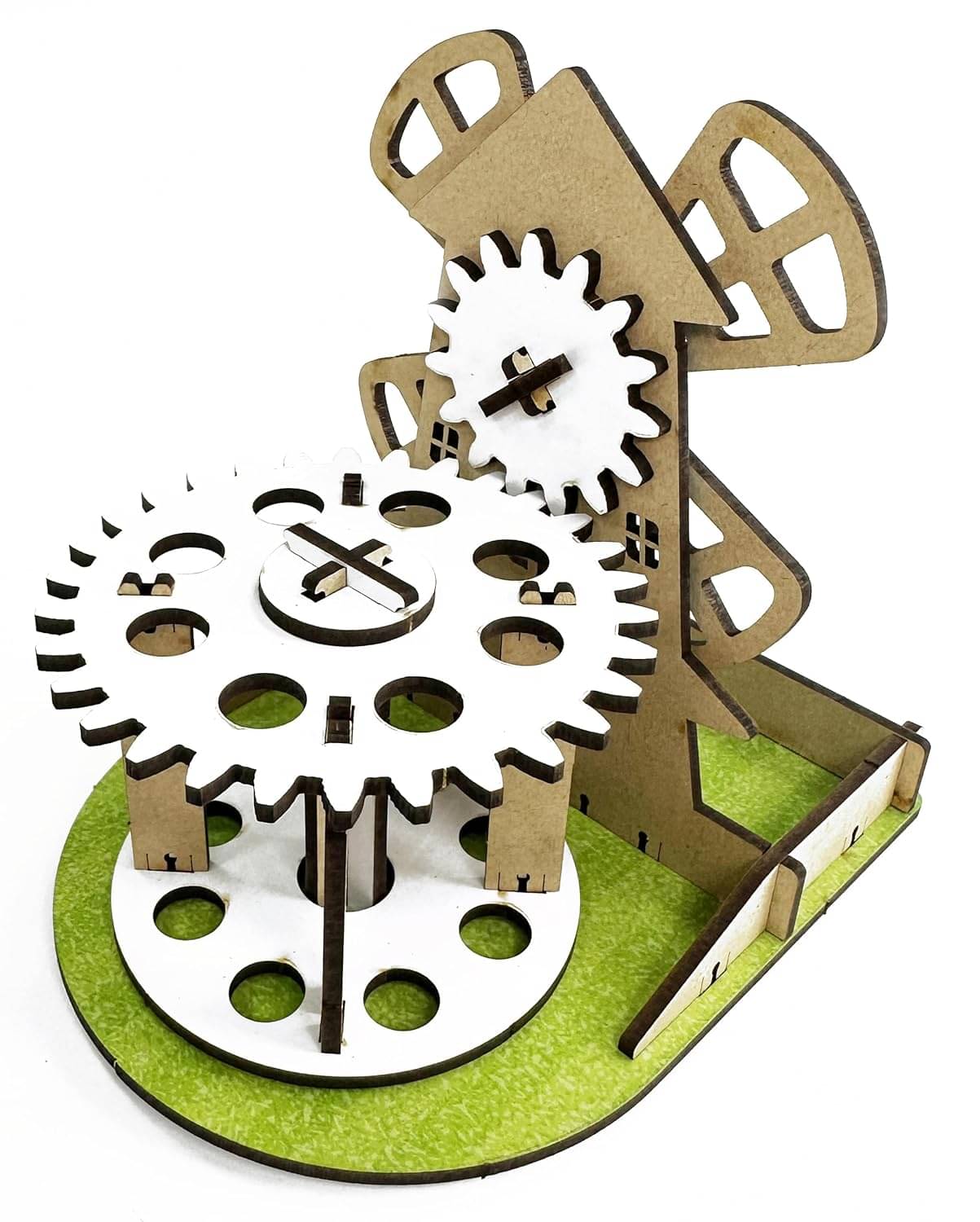     			Funvention (Pack of 6) Windmill DIY Pen Stand Mechanical Model Desk Organizer for 4+ Years Kids 3D Puzzle Art and Craft Birthday Return Gifts
