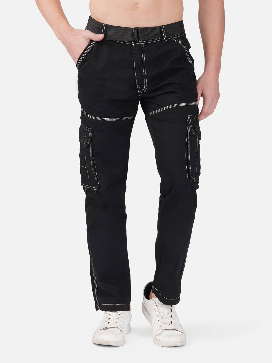     			HYMEN LEGIONS Regular Flat Men's Cargos - Black ( Pack of 1 )