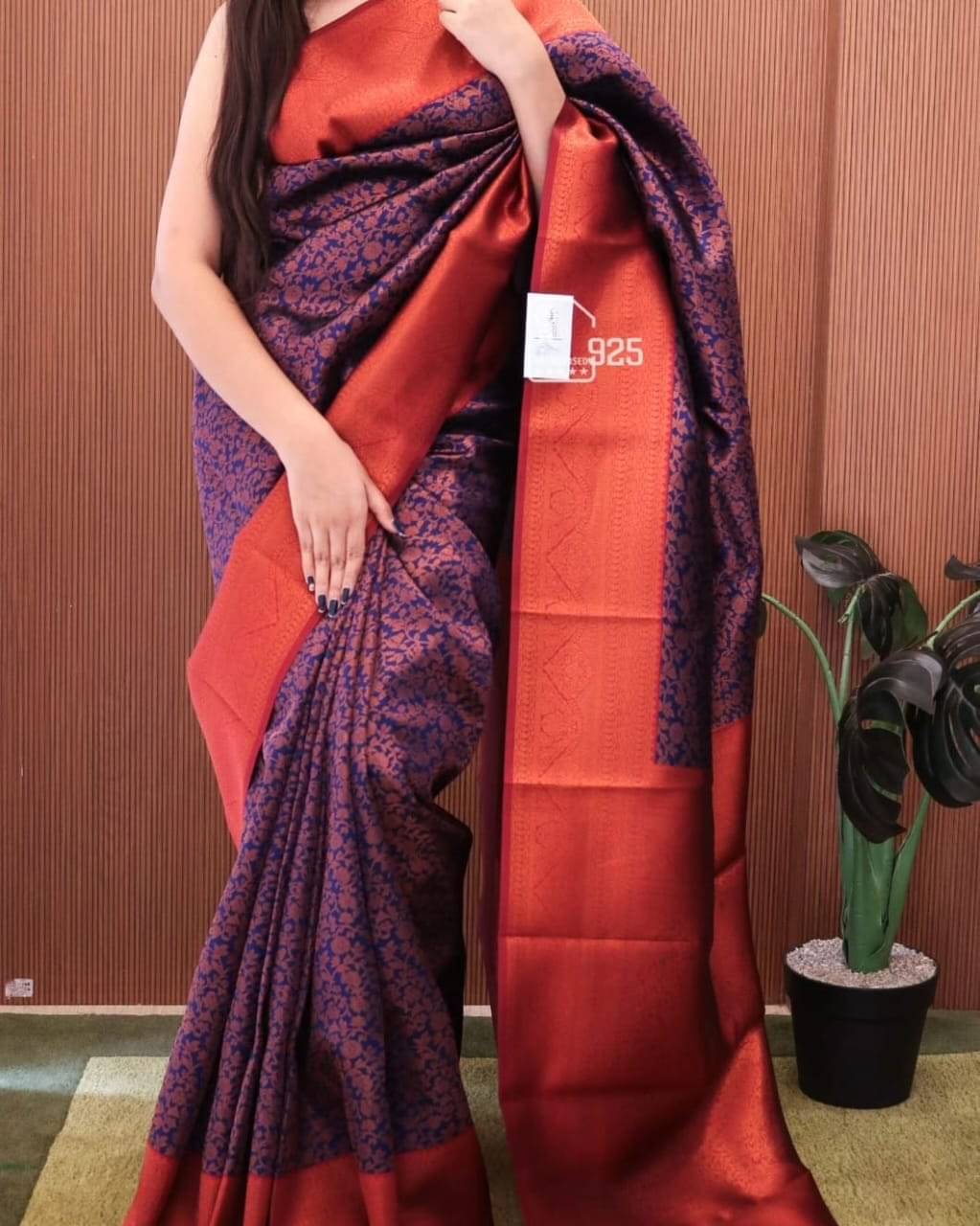 Indesa Art Silk Applique Saree With Unstitched Blouse Piece ( Blue ) Indesa Art Silk Applique Saree With Unstitched Blouse Piece ( Blue )