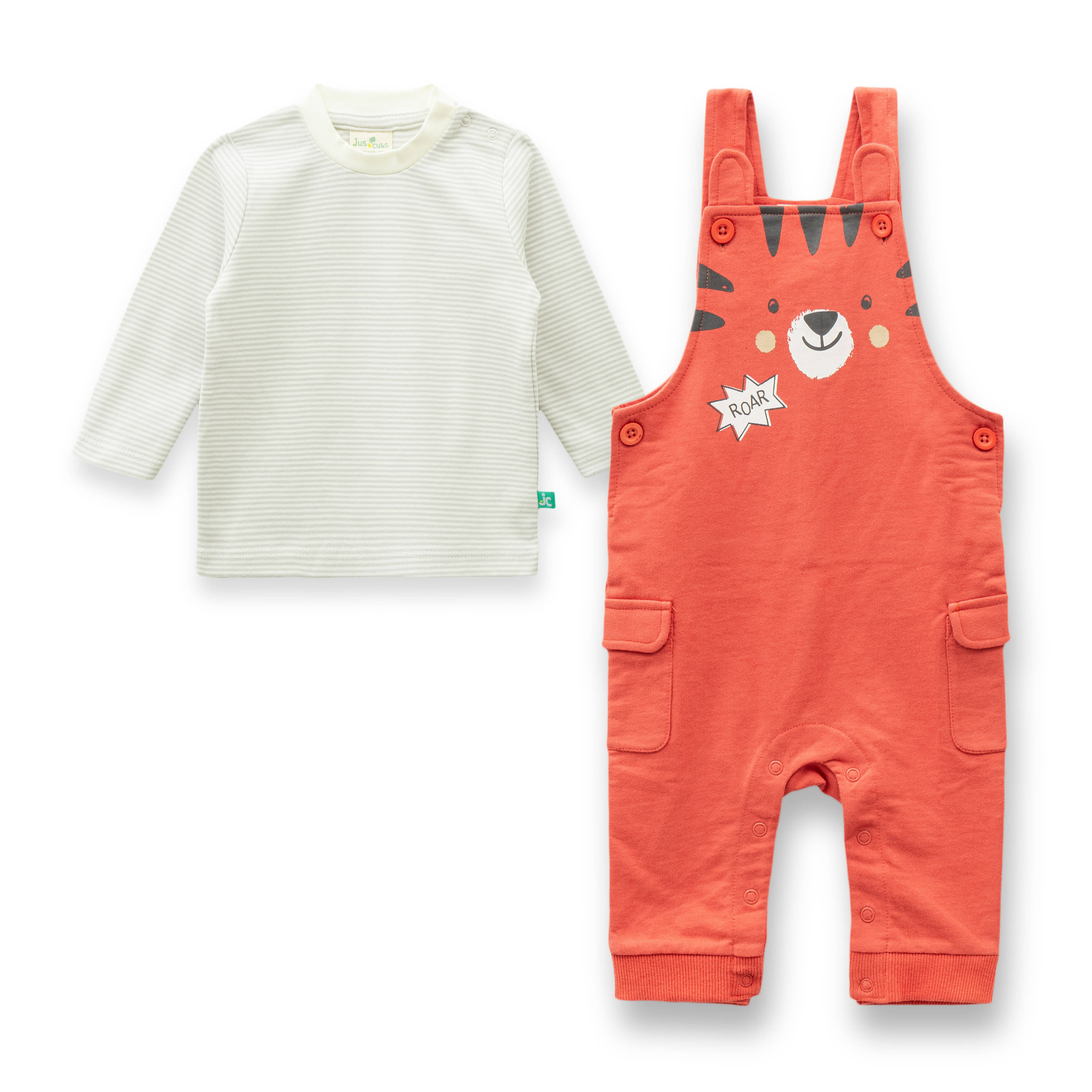     			Juscubs Pack of 1 Baby Boys Cotton T-Shirt & Dungarees Set ( Orange )