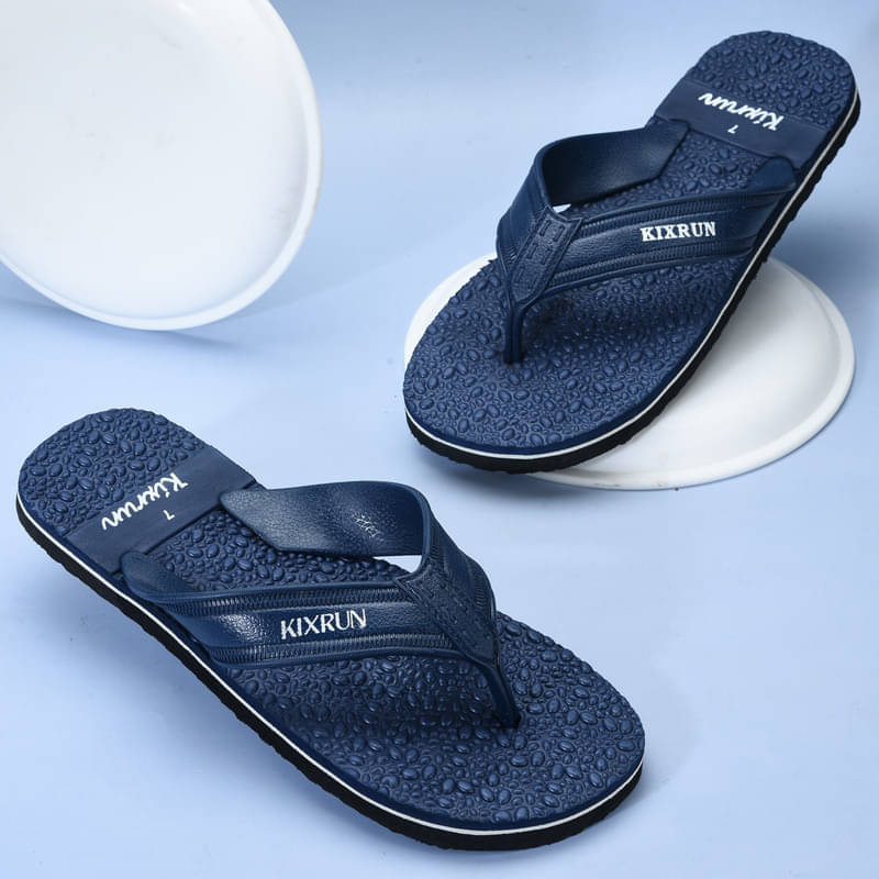     			KIXRUN Blue Men's Massage Flip Flop
