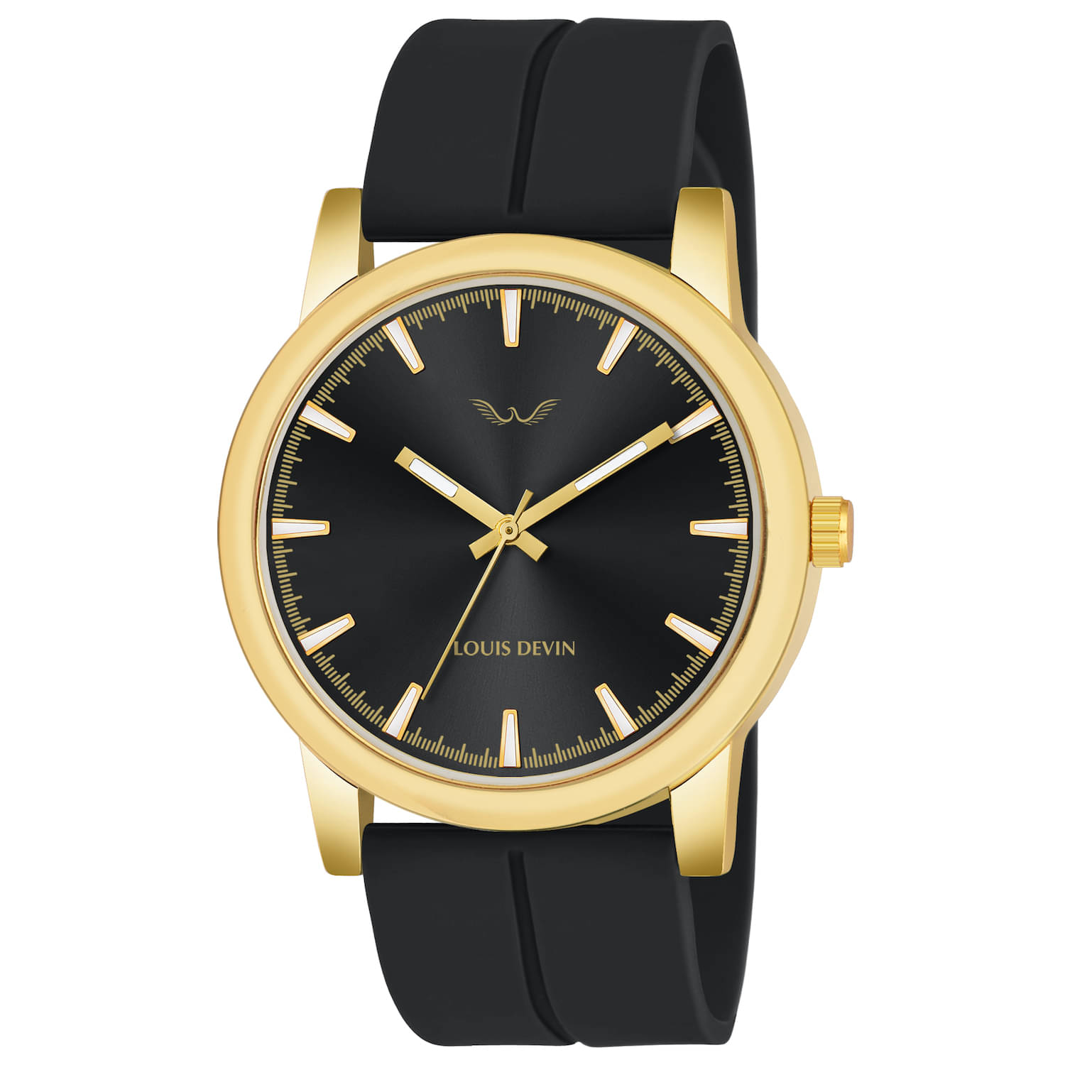     			LOUIS DEVIN Black Silicon Analog Men's Watch
