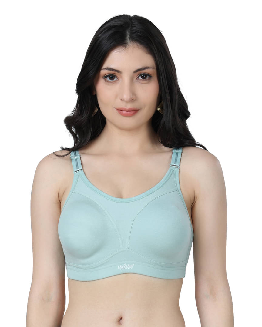     			Ladyland Pack of 1 Cotton Blend Non Padded Everyday Bra For Women ( Green )