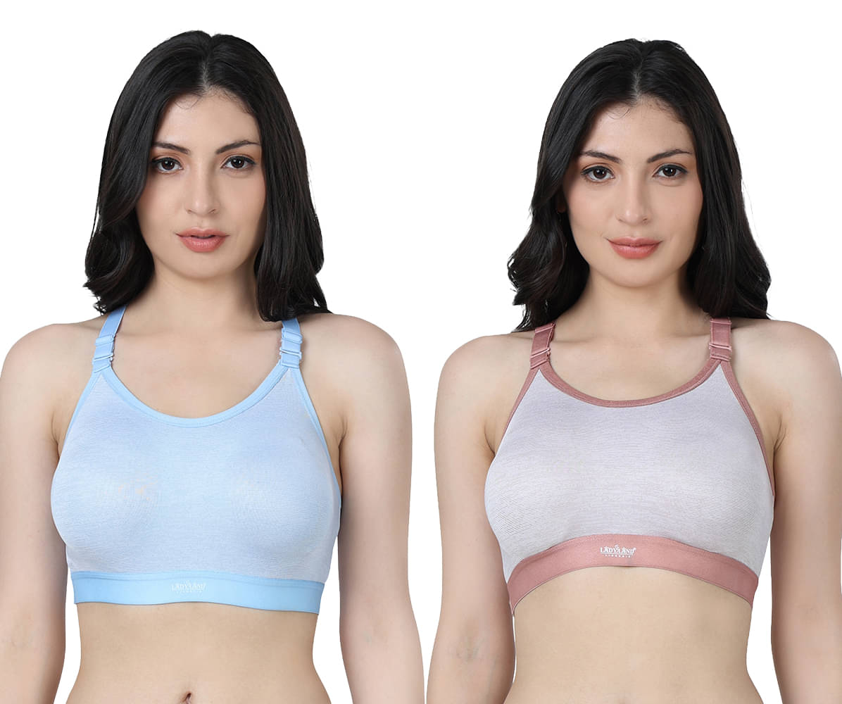 Ladyland Pack of 2 Lycra Lightly Padded Shaping Bra For Women ( Multicolor ) Ladyland Pack of 2 Lycra Lightly Padded Shaping Bra For Women ( Multicolor )