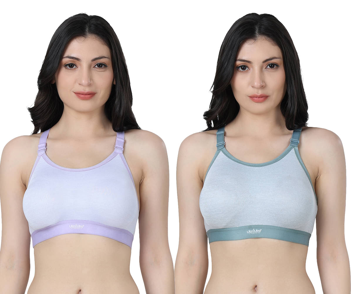     			Ladyland Pack of 2 Lycra Lightly Padded Shaping Bra For Women ( Multicolor )