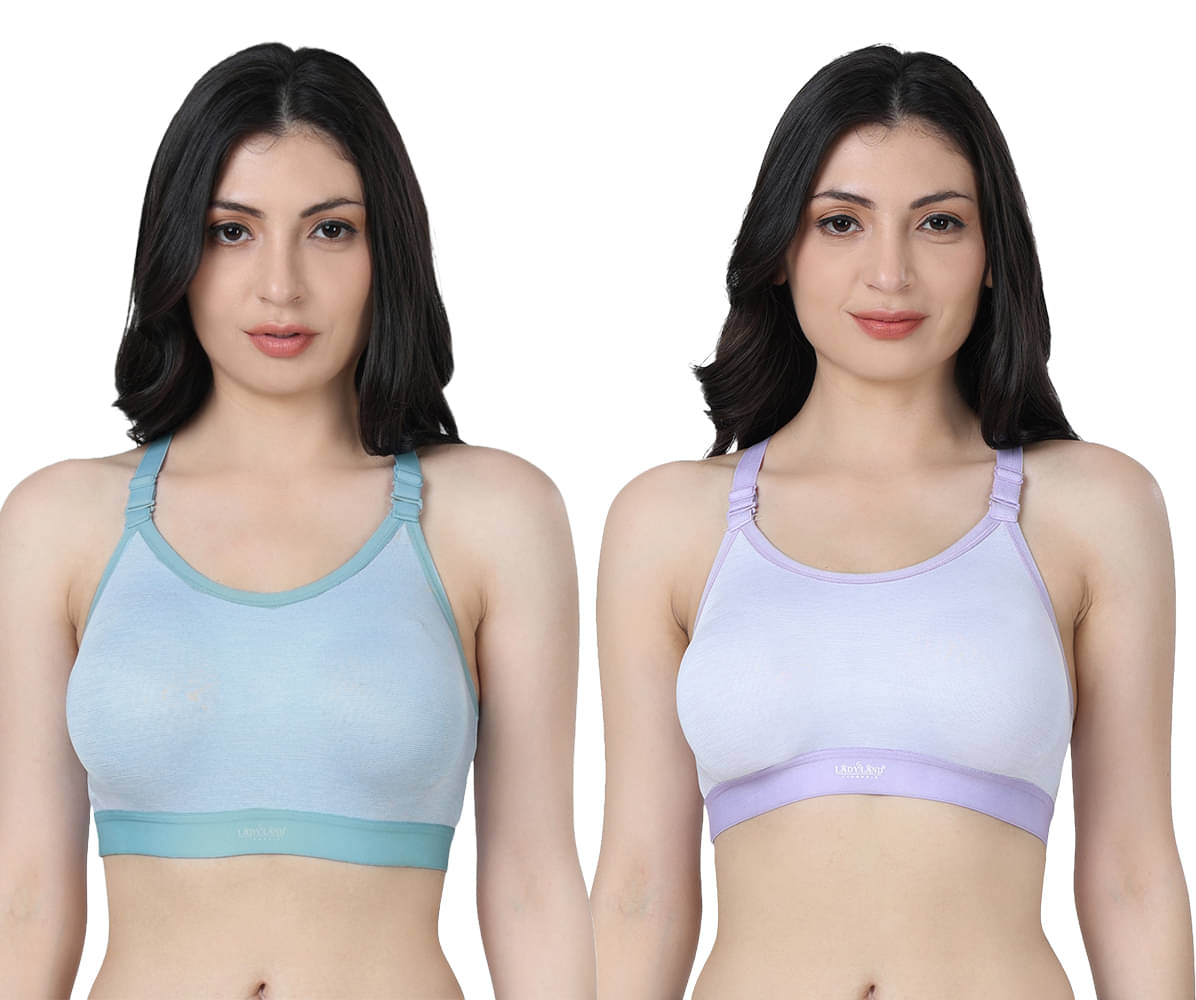     			Ladyland Pack of 2 Lycra Lightly Padded T-Shirt Bra For Women ( Multicolor )