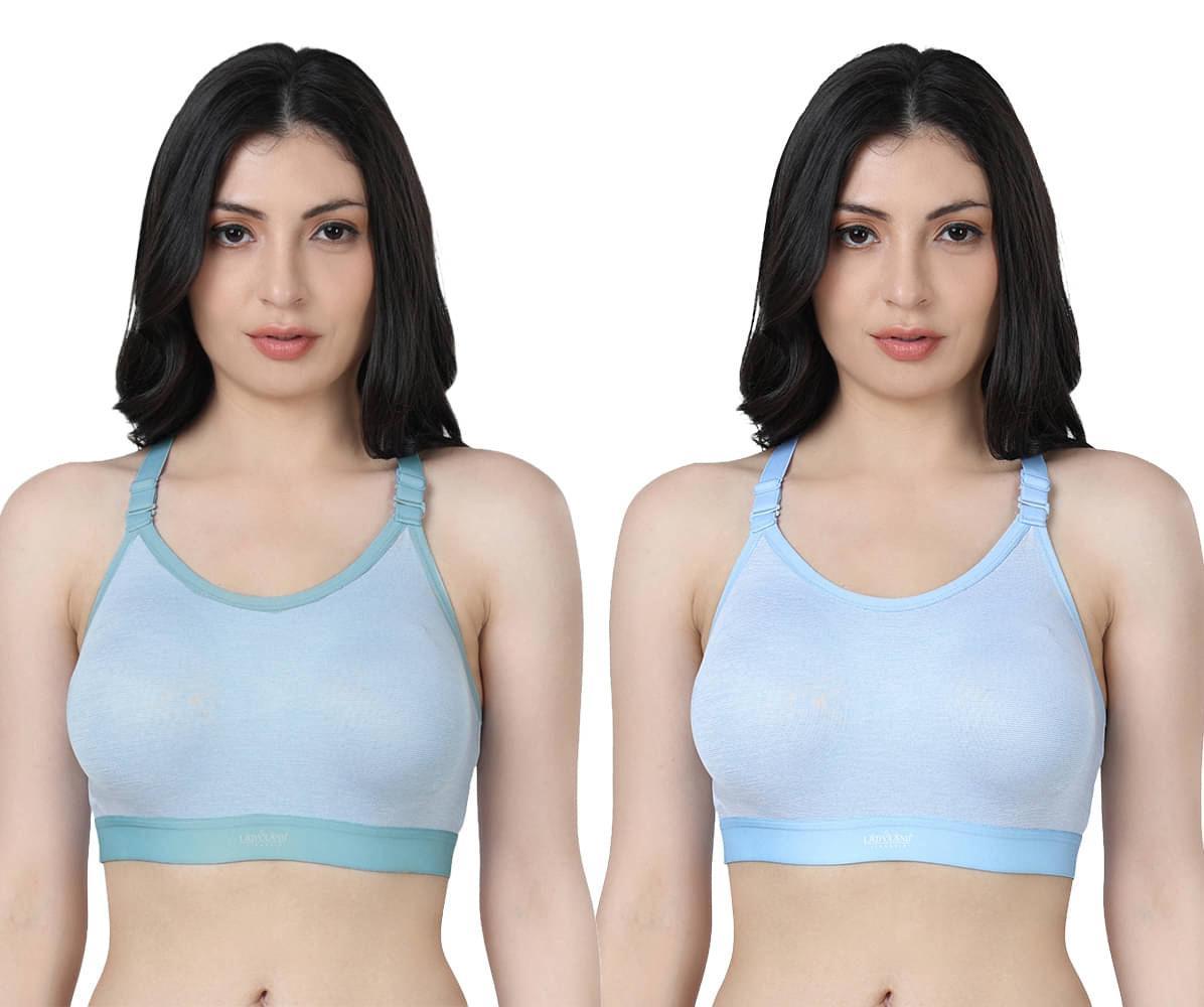 Ladyland Pack of 2 Lycra Lightly Padded Shaping Bra For Women ( Multicolor ) Ladyland Pack of 2 Lycra Lightly Padded Shaping Bra For Women ( Multicolor )