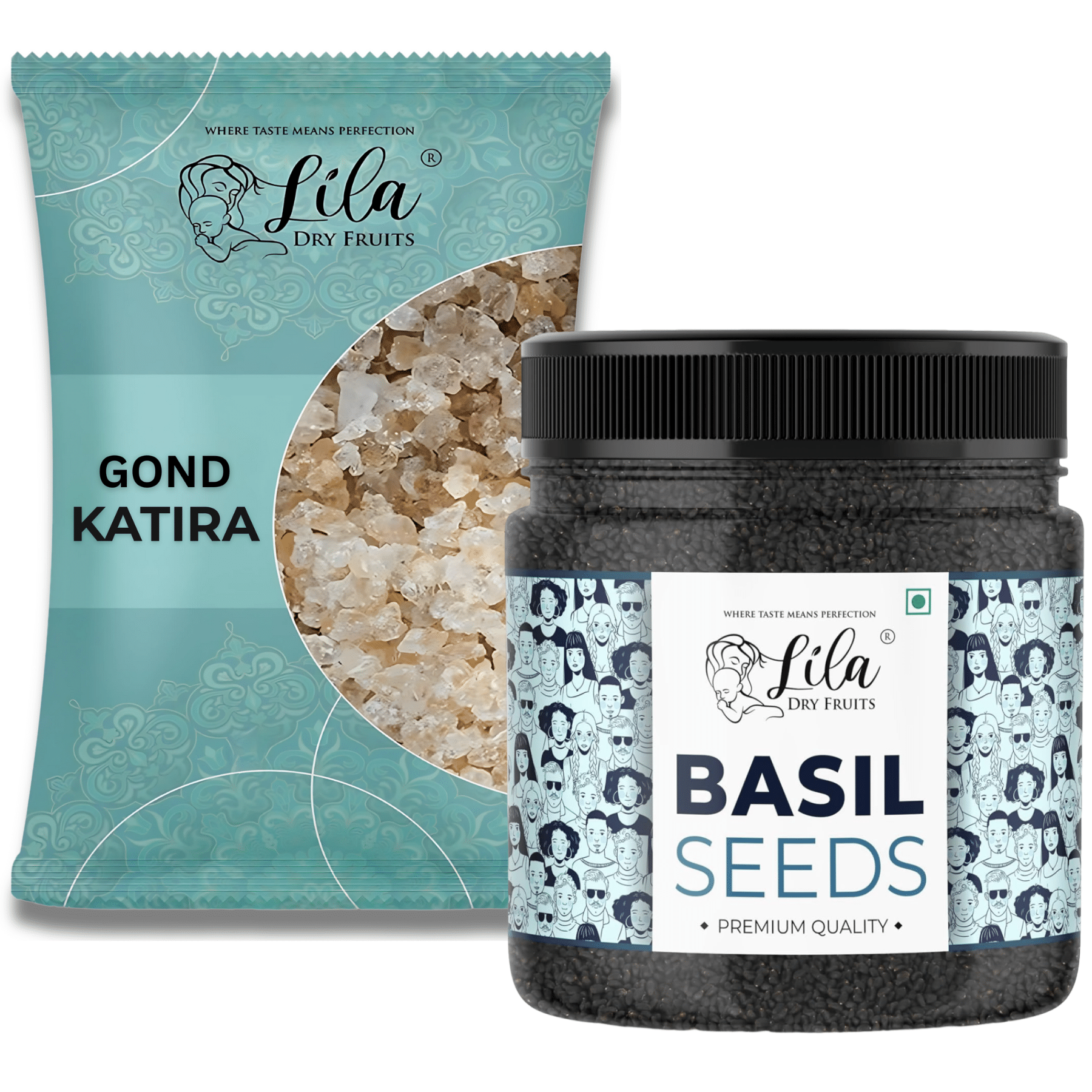 LILA DRY FRUITS Gond Katira & Basil Seeds Combo 500g Edible Gum & Sabja Seeds for Drinks LILA DRY FRUITS Gond Katira & Basil Seeds Combo 500g Edible Gum & Sabja Seeds for Drinks
